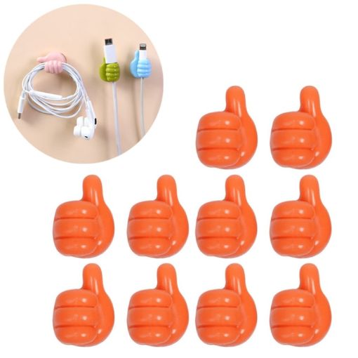10 PCS Orange Handy Holder Cable Organizer Clip - Household Convenience - 1