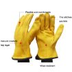 JJ-1011 XL Genuine Leather Gardening Gloves - Wear-resistant, 1 Pair - 2