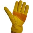 JJ-1004 Yellow Leather Welding Safety Gloves, Size M - Outdoor Garden Use - 2