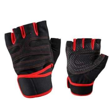 ST-2120 Anti-Slip Gym Gloves, Size M, Red - Exercise Equipment - 1