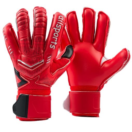 Ailsports ST5511 Goalkeeper Gloves, Size 5, Red, Latex Finger Protection - 1