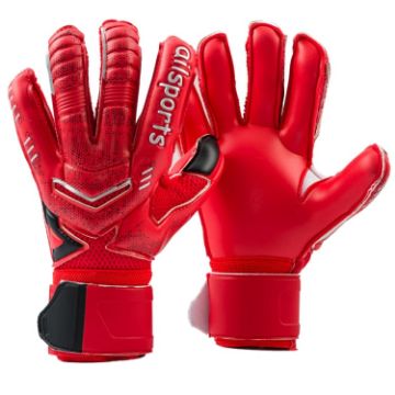 Ailsports ST5511 Goalkeeper Gloves, Latex Protection, Size 6, Red - 1