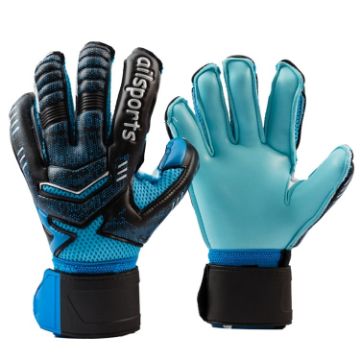 Ailsports ST5511 Goalkeeper Gloves, Size 10, Blue, Latex Finger Protection - 1