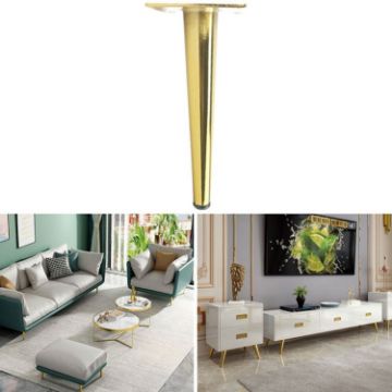 Cone Round Tube Furniture Support Legs - Straight Cone 10cm (Titanium) - 1