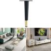 Cone Round Tube Furniture Support Legs - Straight Cone 12cm (Black Gold) - 1
