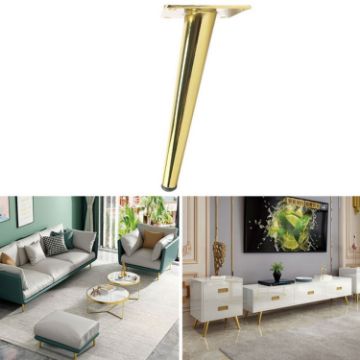 Cone Round Tube Furniture Support Legs - Oblique Cone 12cm (Titanium) - 1