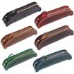 Vintage Handmade Genuine Leather Zipper Pencil Case - Wine Red W-T18 - 2