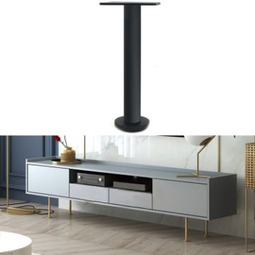 Adjustable Stainless Steel Furniture Legs 10cm Matte Black LH-TJ003 - 1
