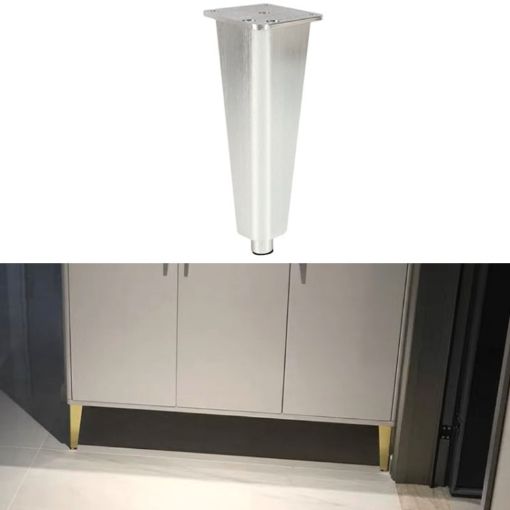 Adjustable Aluminium Furniture Stand Legs - 25cm Height, Silver - 1