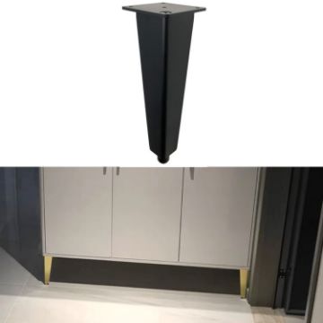Adjustable Black Aluminium Furniture Stand Legs, 35cm Height - 1