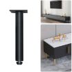 Adjustable Metal Furniture Support Legs, 15.5cm Height, Matte Black - 1