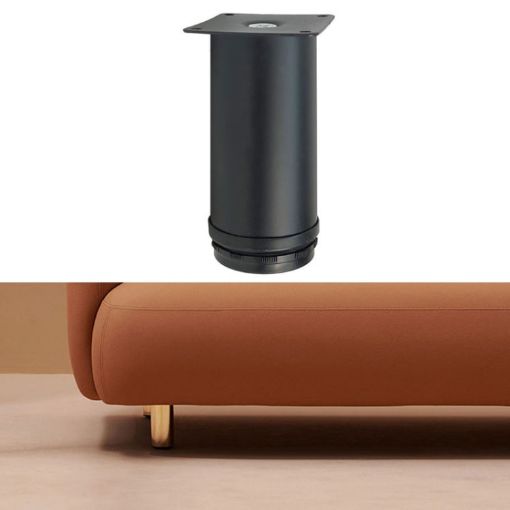 Thickened Stainless Steel Furniture Support Legs 10cm Matte Black - 1