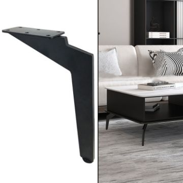 Adjustable Metal Furniture Support Legs LH-DJ08, 14.5cm Matte Black - 1