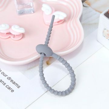 Silicone Data Cable Storage Straps - 20 PCS Cable Organizer (Grey) - 1