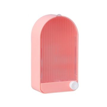 Wall Mounted Pink White Bathroom Soap Dish with Lid - Home Decor - 1