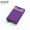 RFID Aluminum Alloy Coin Card Holder - Anti-Degaussing (Black Purple) - 1