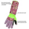 Stab Resistant Gardening Gloves with Print Sleeve, Wrist Extended (Green) - 4