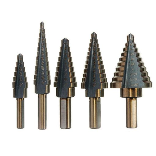 Pagoda Drill Bit High Speed Steel Triangle Handle 5-in-1 Set - 1