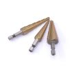 3 In 1 Hex Shank Step Drill HSS Rear Hole Tool - Plastic Bag Pack - 4