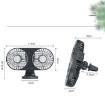 Car Double Head LED Electric Fan - USB Mini Fan for Air Outlet (Black) - 3