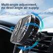 Car Double Head LED Electric Fan - USB Mini Fan for Air Outlet (Black) - 5