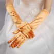 Vintage Satin Long Orange Bride Gloves - Wedding & Travel Sunscreen - 1
