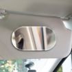 High-Definition Oval Stainless Steel Sun Visor Makeup Mirror Small - 4
