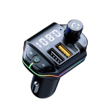 A10 Colorful Atmosphere Light FM Bluetooth Transmitter Car Charger - 1