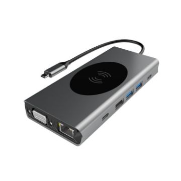 BX13V 13-in-1 Type-C Docking Station with Wireless Charging Hub - 1