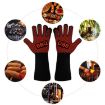 Silicone BBQ Gloves - High Temp Resistant, Anti-Scalding (Middle Flame Red) - 5