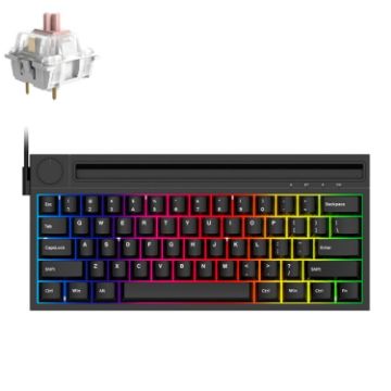 Ajazz K620T 62-Key Bluetooth Wireless Mechanical Keyboard, Pink Shaft - 1