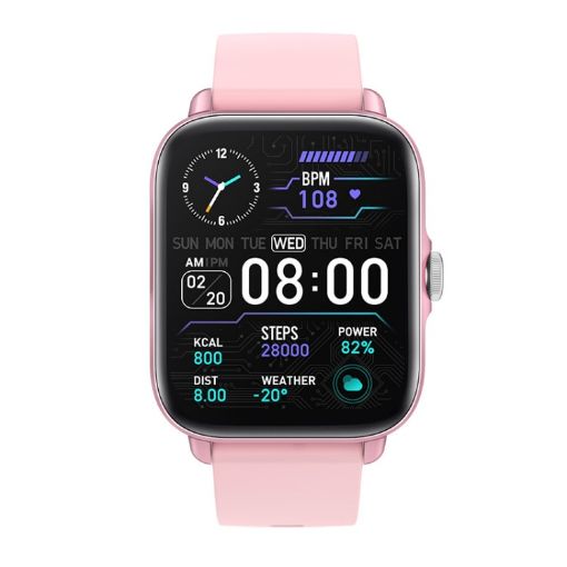 LOANIY Y22 Pink Smart Bluetooth Watch with Heart Rate Monitoring - 1
