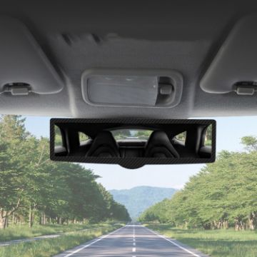 CZC-255 Carbon Fiber Rearview Mirror with Suction Cup - White Mirror - 1