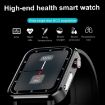LOANIY E86 1.7" Smart Bluetooth Watch, Heart Rate Monitor, Black Leather - 4