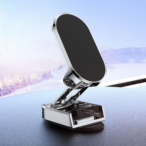 Magnetic Navigation Vehicle Bracket - Folding Silver Holder - 1