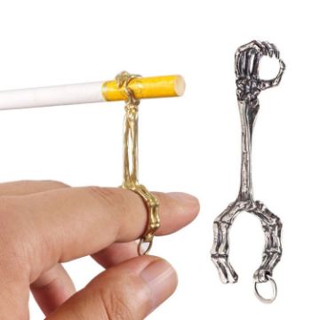 Skull Hand Game Cigarette Clip Electroplating Ring - Silver Plating - 1