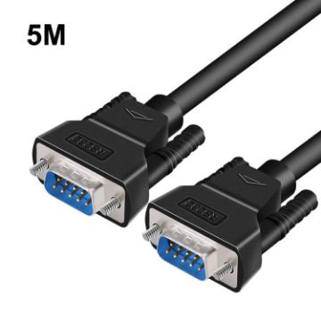 DTECH 5m RS232 Serial DB9 Extension Cable Male to Male Direct Line - 1