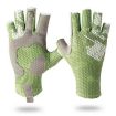 Youth Green Ice Silk Half Finger Fishing & Riding Gloves, Size L/XL - 1