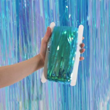 Blue Candy Rain Curtain Festive Party Decoration Photo Backdrop 1x3M - 1