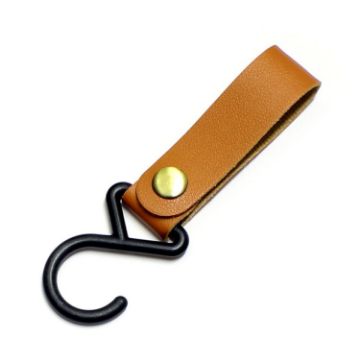 Camping Tent PU Leather Storage Hook - Brown, Multifunctional Outdoor - 1