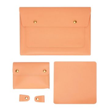 S178 3 In 1 Leather Waterproof Laptop Liner Bag, 15" (Honeydet Oranges) - 1