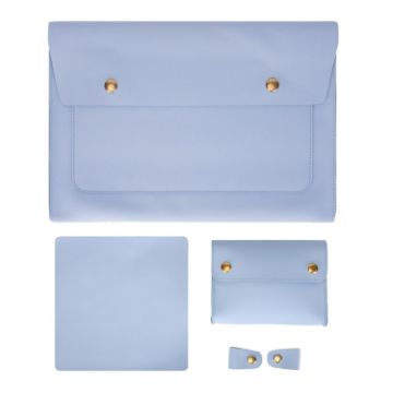 S178 3 In 1 Leather Waterproof Laptop Bag, 15" Baby Blue Liner - 1