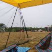 Beige Rear Mosquito Repellent Sun Protection Tent RV Canopy Awning - 5