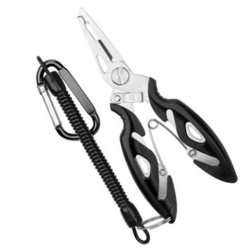 Lure Fishing Pliers Hook Picker + Anti-lost Rope (Black) - 1