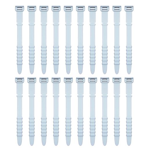 Fishbone Silicone Cable Tie Organizer - 3 Sets, 20pcs/Set, White Ice Color - 1
