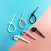 Fishbone Silicone Cable Tie Organizer - 3 Sets, 20pcs/Set, White Ice Color - 3