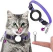 Purple Pet Anti-Lost Address Pendant Collar with Bell for Airtag - 1