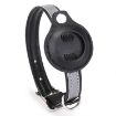 Airtag Tracker Protective Cover Pet Collar, M Size, Black PU Material - 1