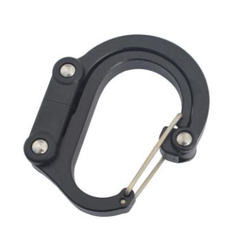Medium Black Aluminum Alloy D-type Outdoor Mountaineering Hook - 1