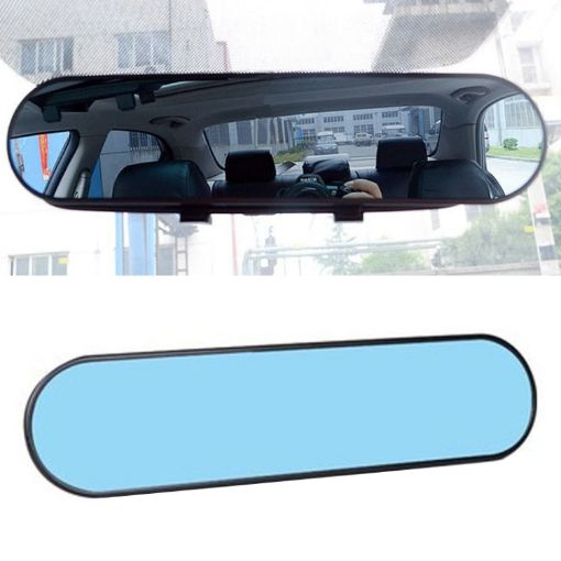DM-055 28.8cm Anti-dazzle Blue Curved Rearview Mirror for Cars - 1